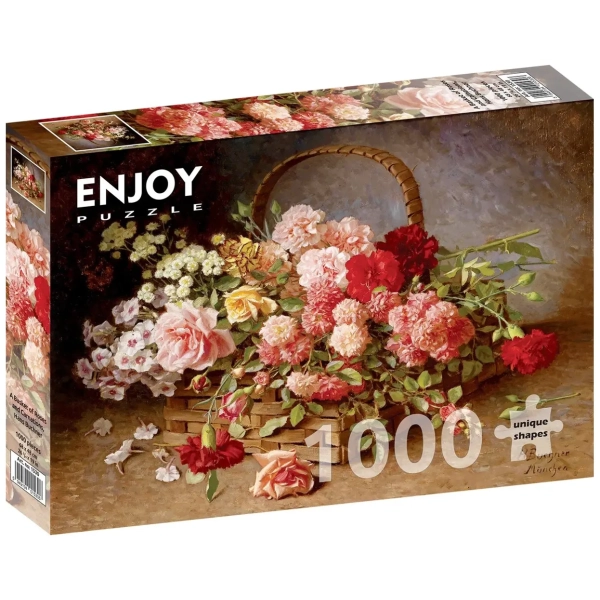 A Basket of Roses and Carnations