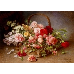 A Basket of Roses and Carnations