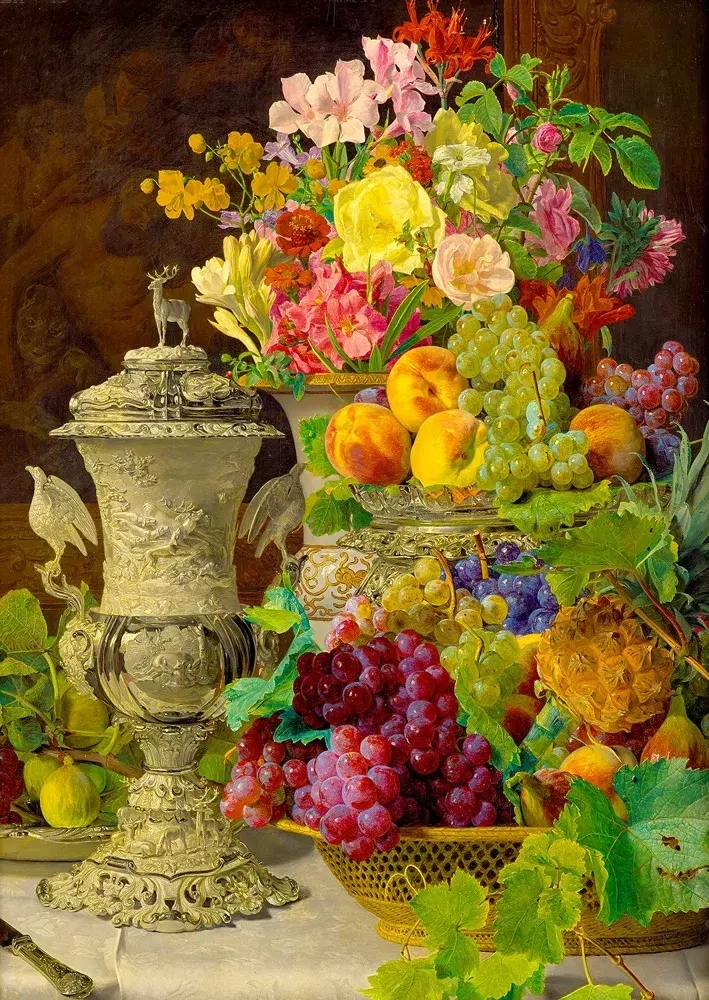Ferdinand Georg Waldmuller: Stillleben mit Früchten