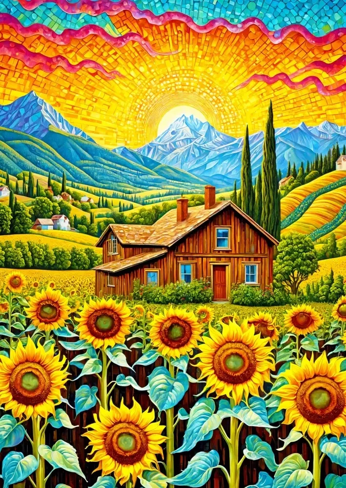 Das Haus im Sonnenblumenfeld