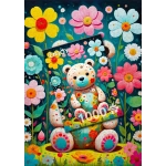 Teddybär mit Blumen