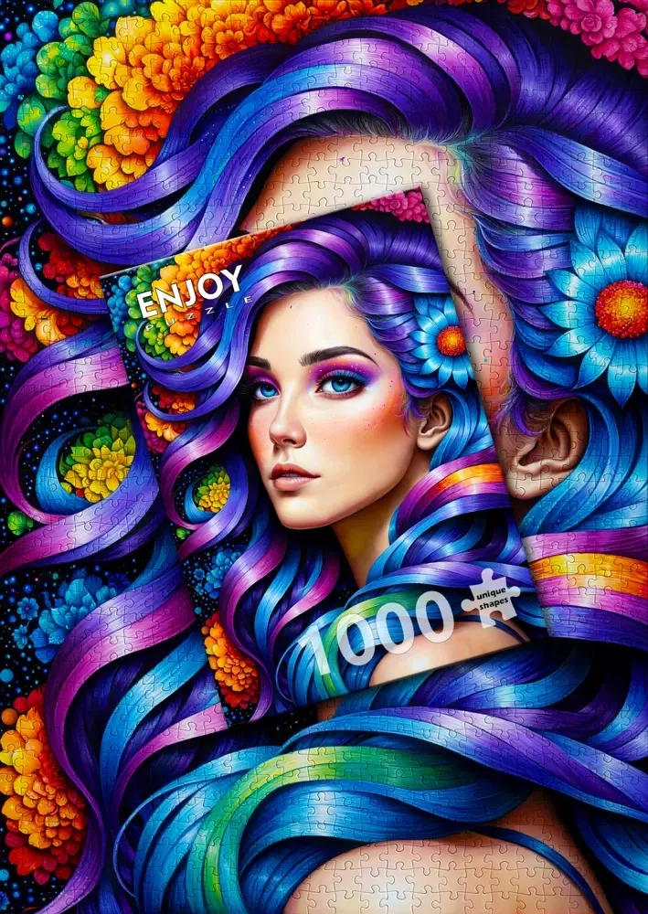 Rainbow Flower Portrait