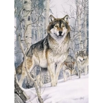 Wolf im Winterwald