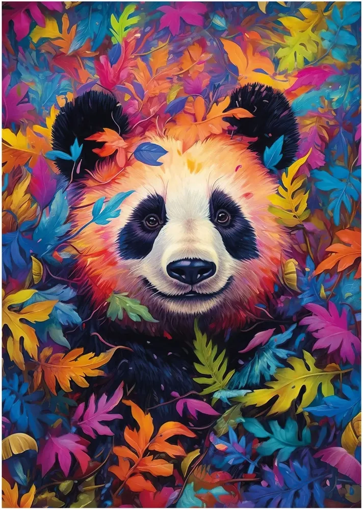 Pandabär im Regenbogenwald