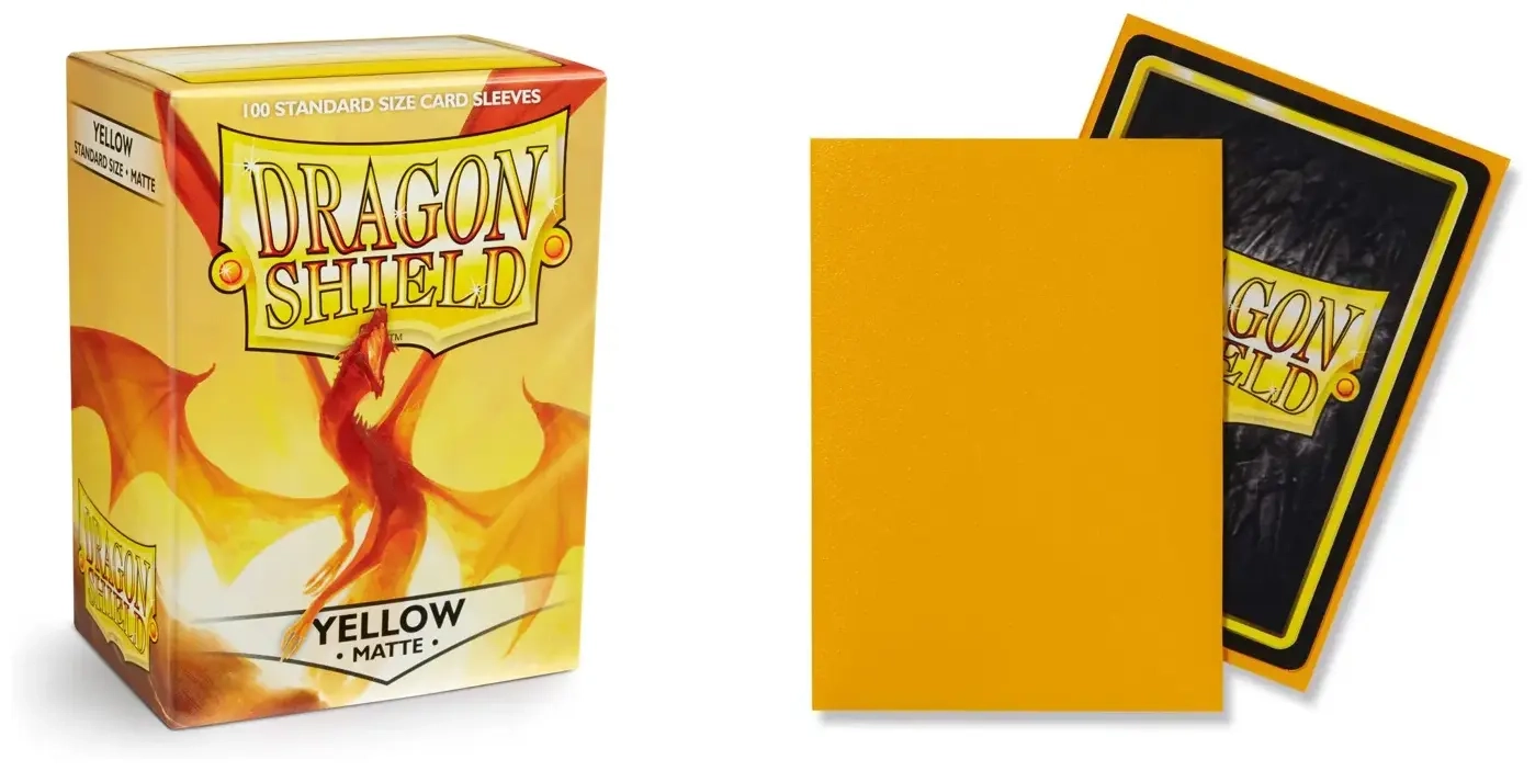 Dragon Shield Standard Sleeves - Matte Yellow (100 Sleeves)