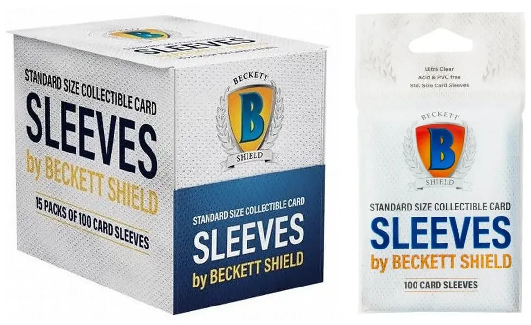 Beckett Shield Standard Card Sleeves (63x88mm) - (1 Display 15 Packs à 100 Sleeves)