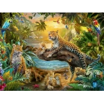 Leopardenfamilie im Dschungel