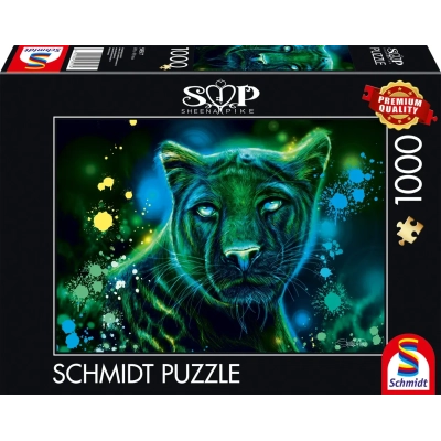 Neon Blau grüner Panther