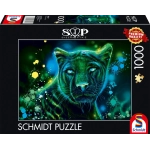 Neon Blau grüner Panther