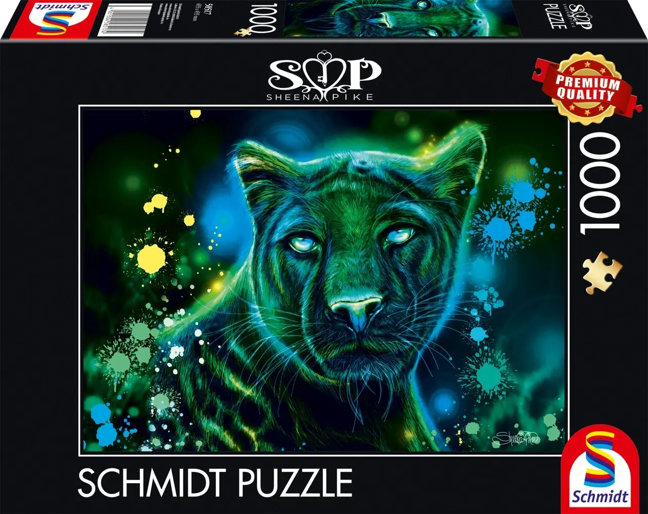 Neon Blau grüner Panther