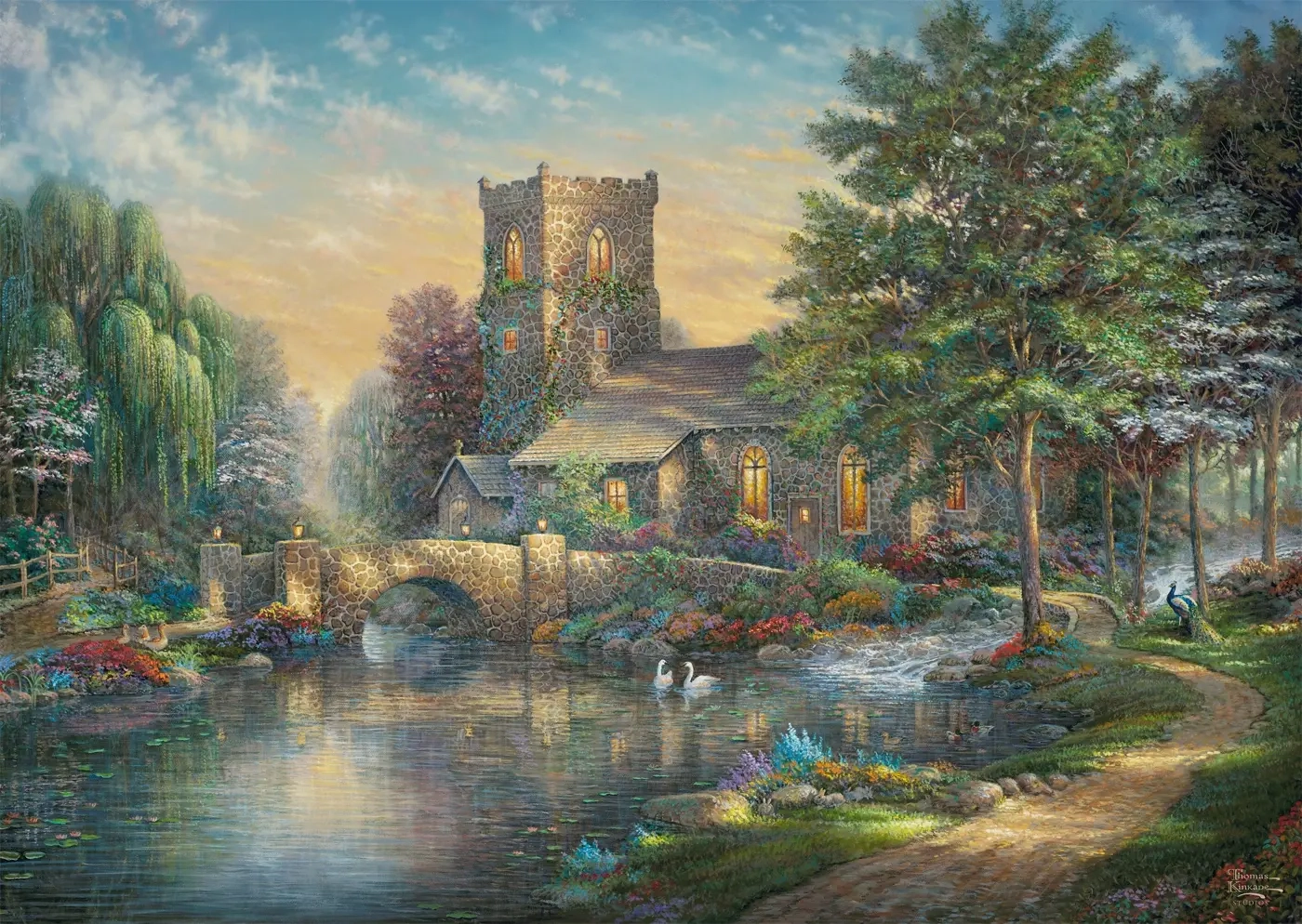 Thomas Kinkade - Willow Wood Chapel