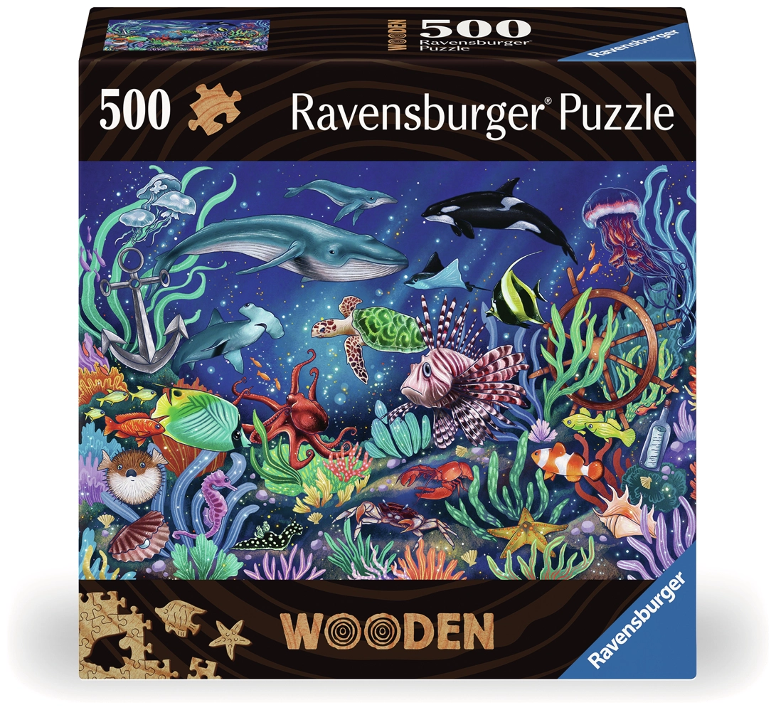Holzpuzzle - Unten im Meer