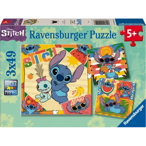 Puzzle Disney Stitch 3x 49 Teile