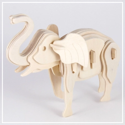 Elefant - 3D Holzpuzzle