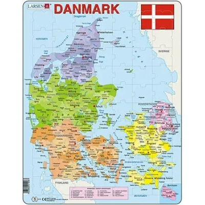 Lernkarte - Dänemark (politisch)