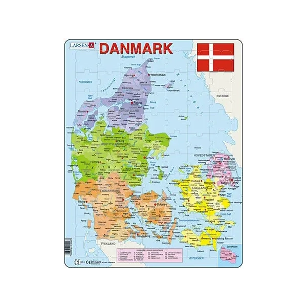 Lernkarte - Dänemark (politisch)