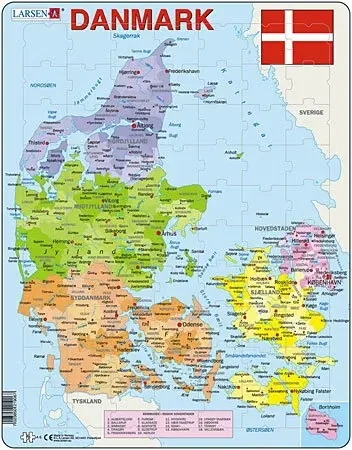 Lernkarte - Dänemark (politisch)