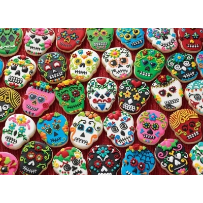 Bunte Totenkopfplätzchen