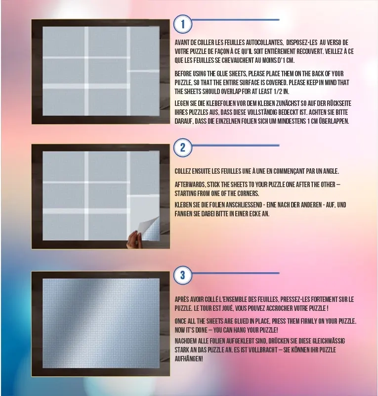 Puzzle Glue Sheets - Selbstklebende Puzzlefolie für 3000 Teile Puzzle - Jig & Puz
