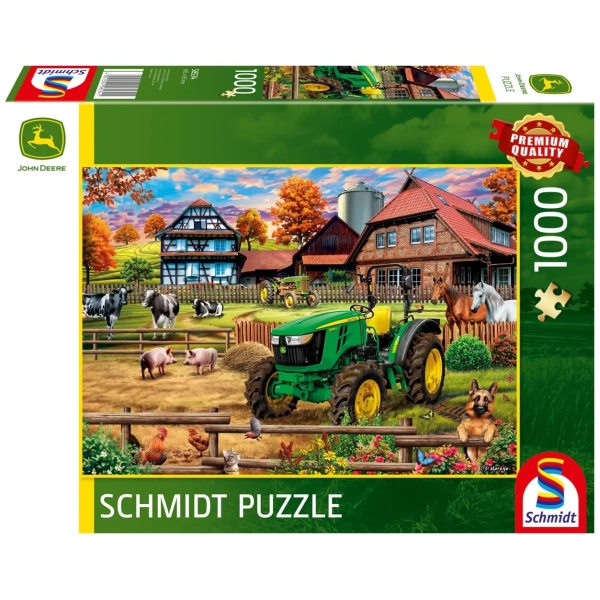 John Deere 5050E mit Bauernhof - 1000 Teile