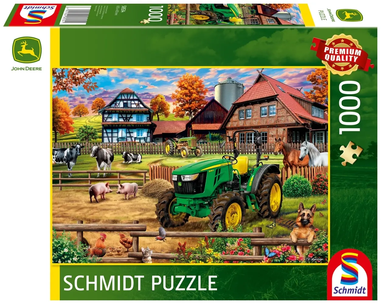John Deere 5050E mit Bauernhof - 1000 Teile
