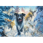 Hundeliebe - schwarzer Labrador im Schnee - Mark Fredrickson