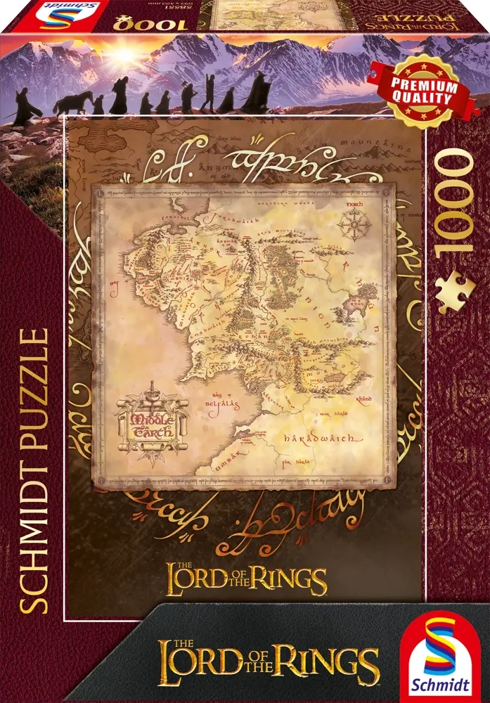 Der Herr der Ringe: Karte von Mittelerde - 1000 Teile Puzzle