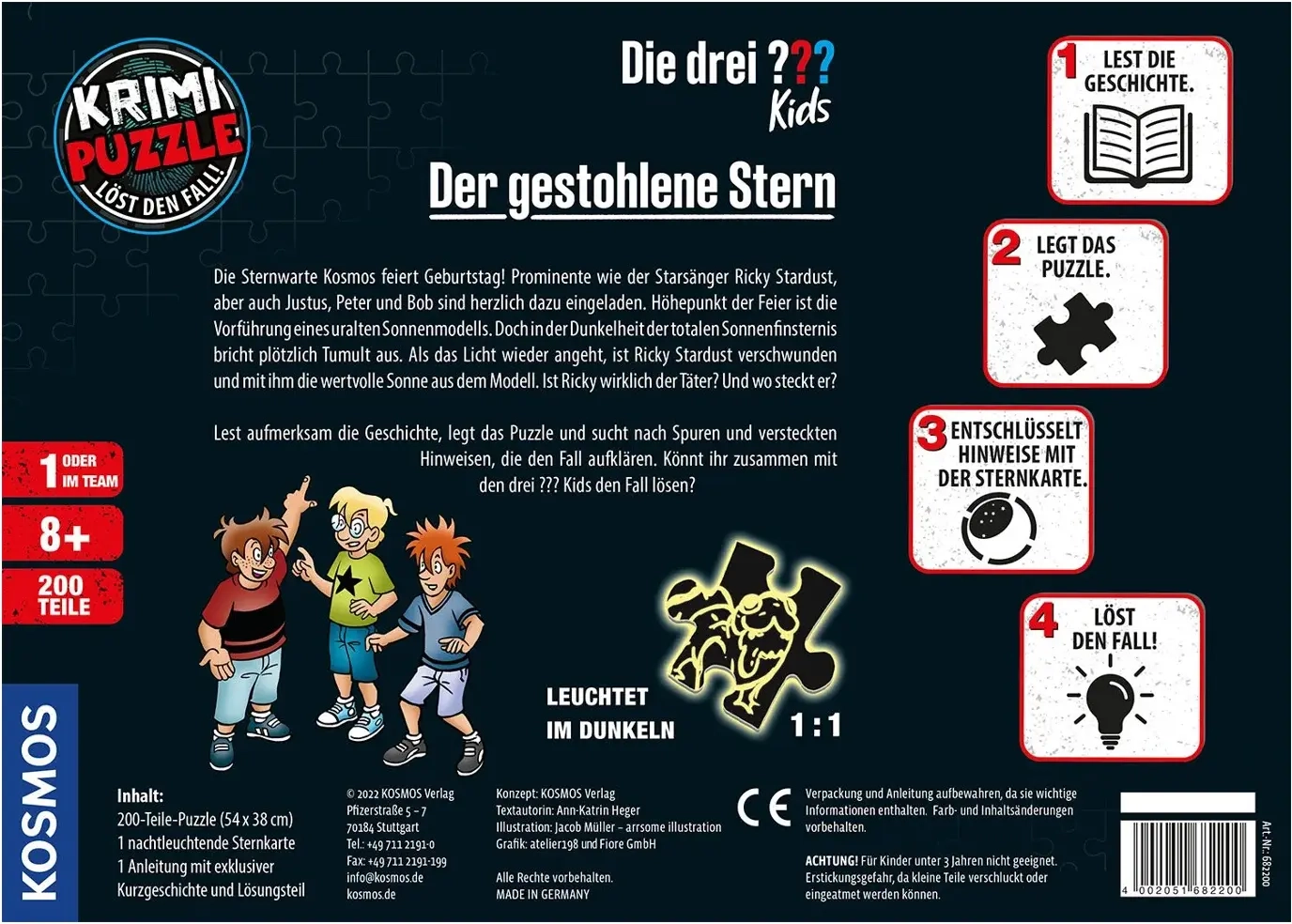 Krimipuzzle: Die drei ??? Kids Der gestohlene Stern (200 Teile)
