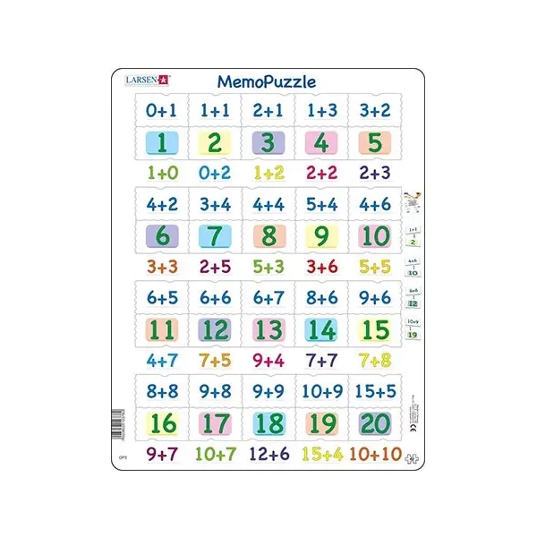 Lernpuzzle - Memo Rechnen Addition (0-20)