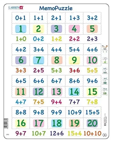 Lernpuzzle - Memo Rechnen Addition (0-20)