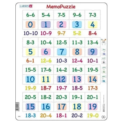 Lernpuzzle - Memo Rechnen Subtraktion (0-20)