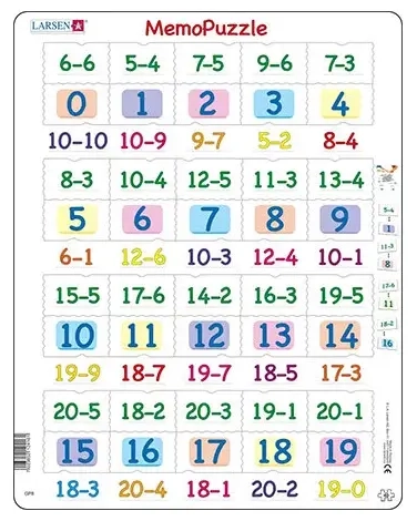Lernpuzzle - Memo Rechnen Subtraktion (0-20)