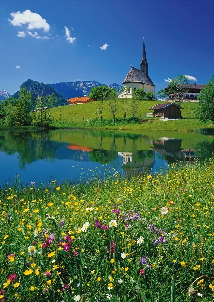 Inzell, Einsiedlhof und Kirche St. Nikolaus