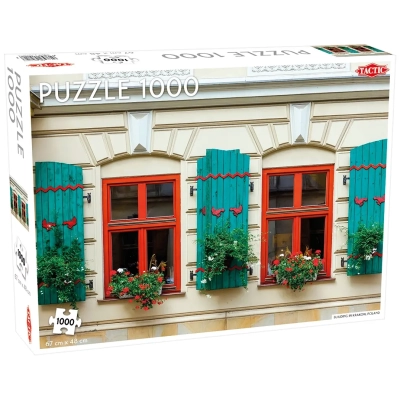 Bunte Fensterfront