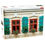 Bunte Fensterfront