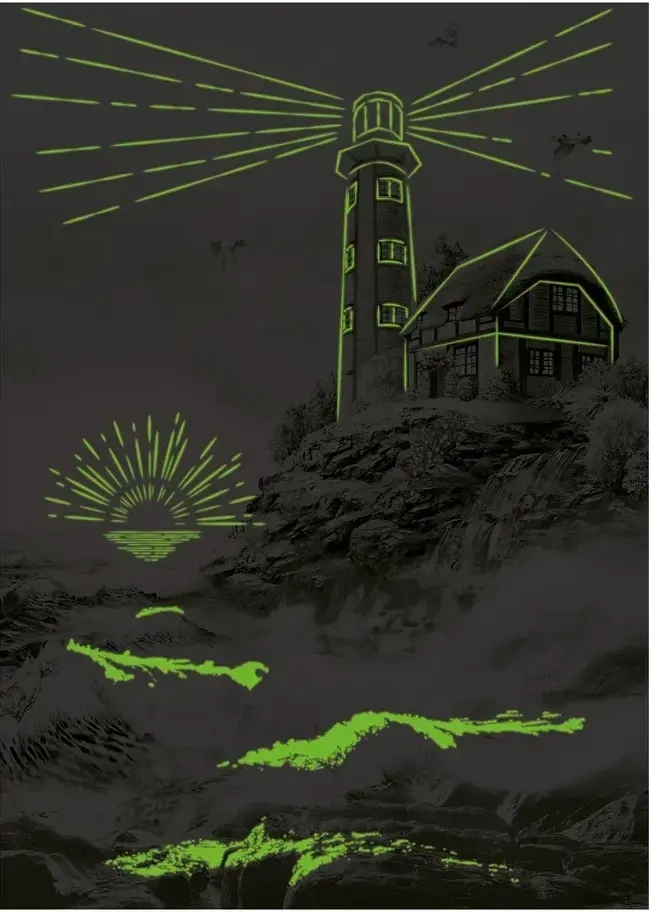 Leuchttturm in der Brandung (Glow in the Dark)