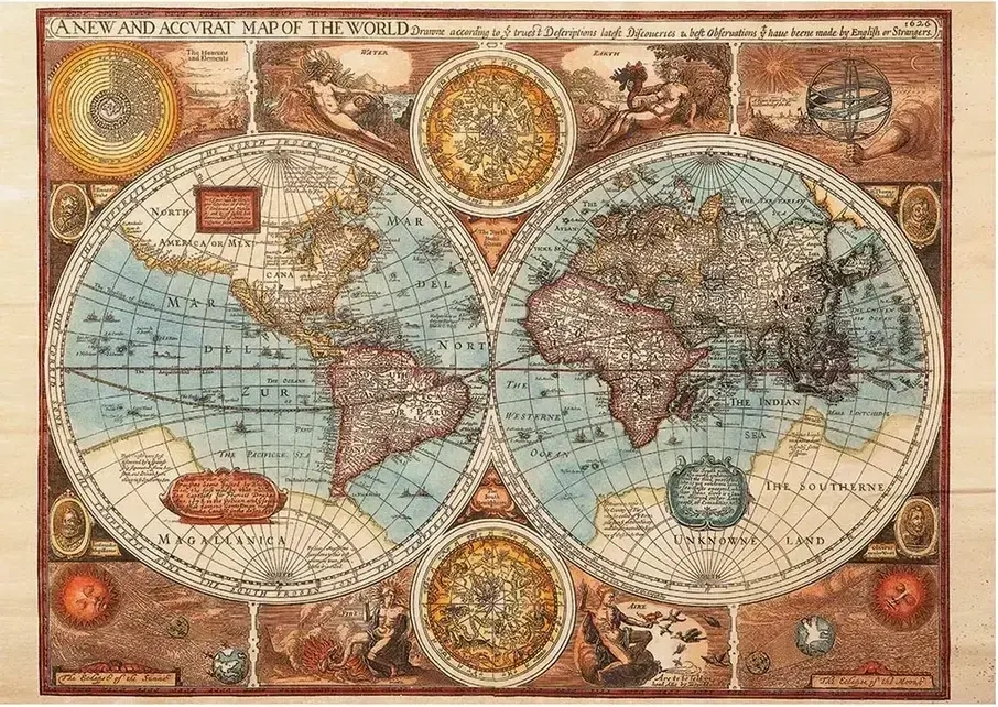 Antike Weltkarte, 1626