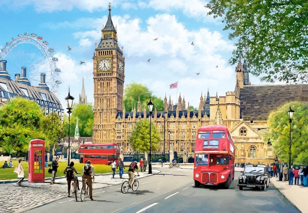 Geschäftiger Morgen in London
