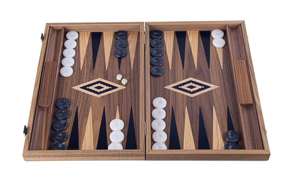 Backgammon Board Nussbaum Schwarz - 47 x 60cm