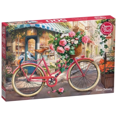 Blumenlieferung mit dem Fahrrad