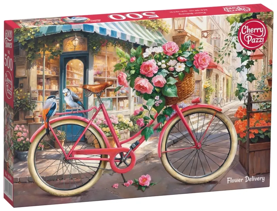 Blumenlieferung mit dem Fahrrad