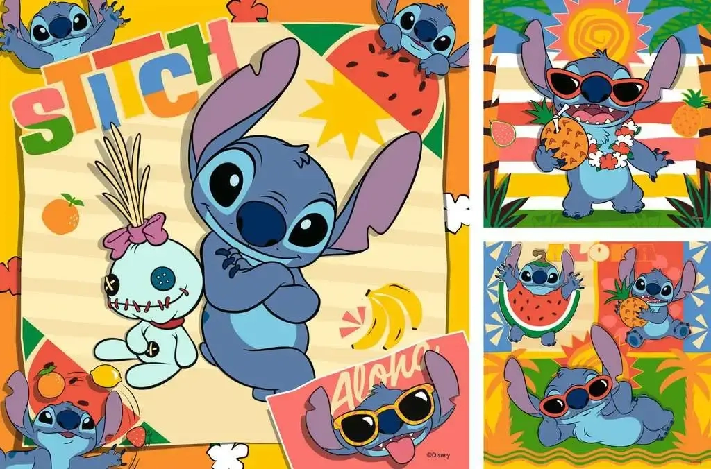 Puzzle Disney Stitch 3x 49 Teile