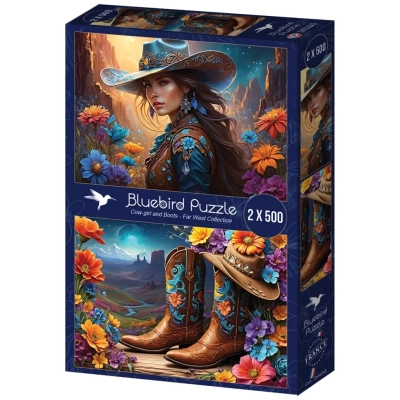 2 Puzzles - Cowgirl and Boots - Far West Collection