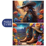2 Puzzles - Cowgirl and Boots - Far West Collection 2 Puzzles - Cowgirl and Boots - Far West Collection
