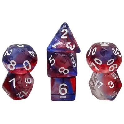 Würfelset Transparent: Nebula Burst (7)