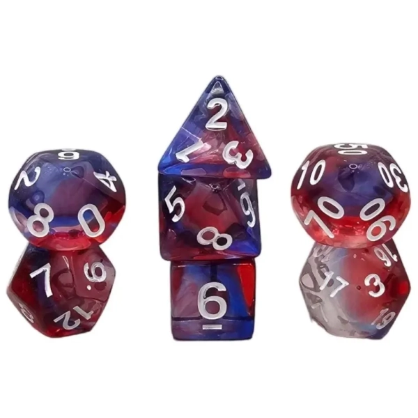 Würfelset Transparent: Nebula Burst (7)