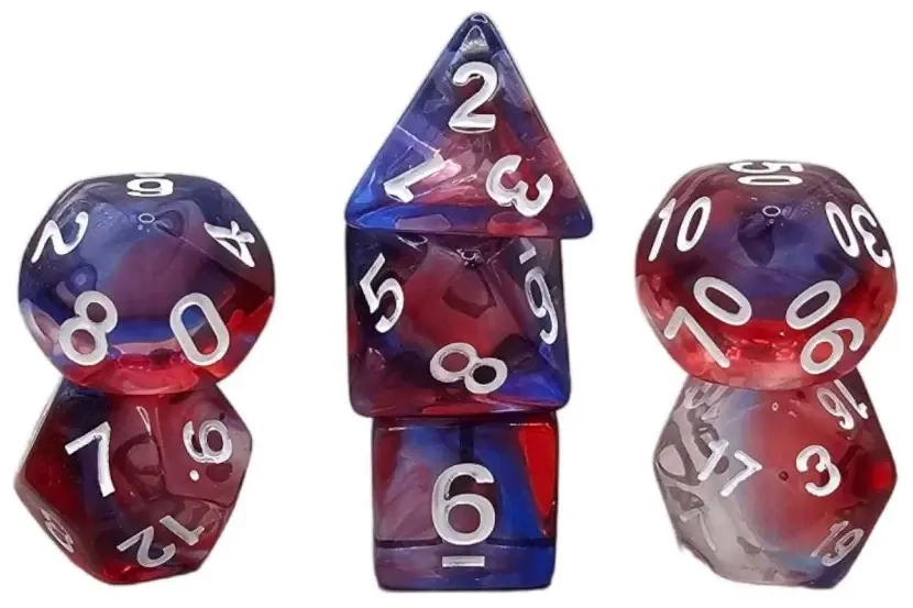 Würfelset Transparent: Nebula Burst (7)