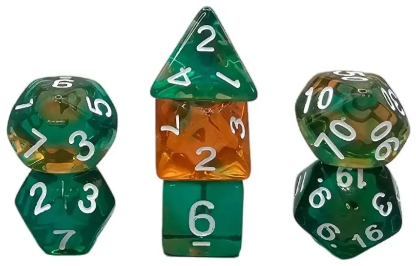 Würfelset Transparent: Mystic Moss (7)