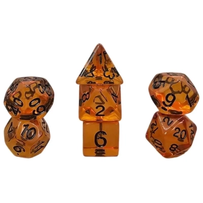 Würfelset Transparent: Black Honey (7)