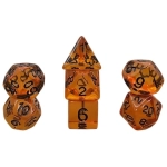 Würfelset Transparent: Black Honey (7)